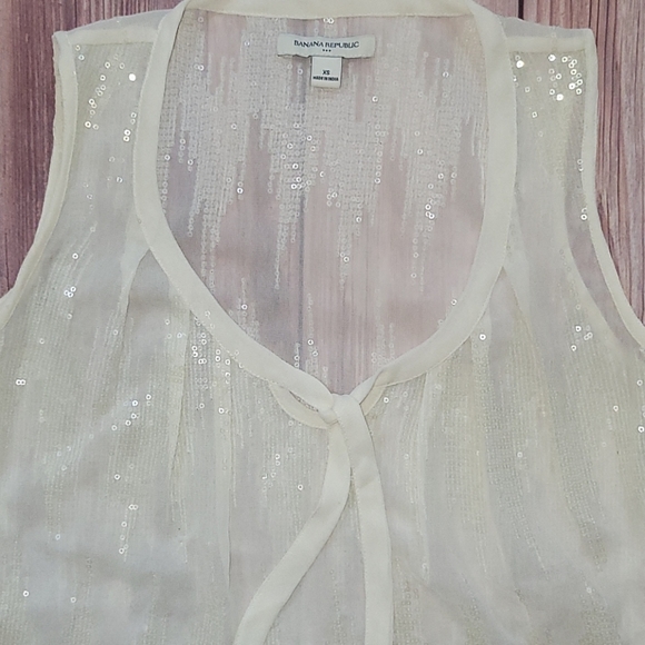Banana Republic Tops - Banana Republic sequin sleeveless v-neck top